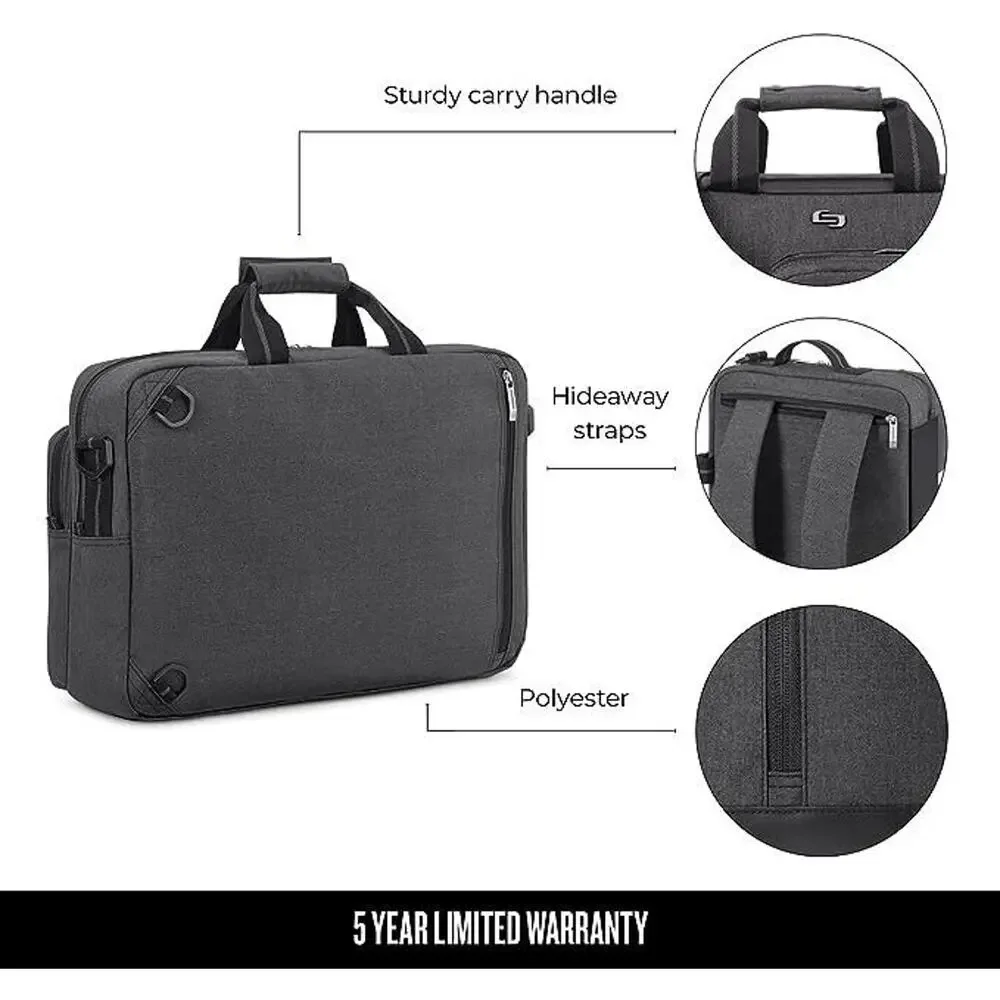 Solo New York Duane Urban Convertible Carrying Briefcase Backpack - 15.6